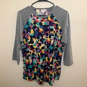 Lularoe x Disney Mickey & Minnie Raglan Top, Size L